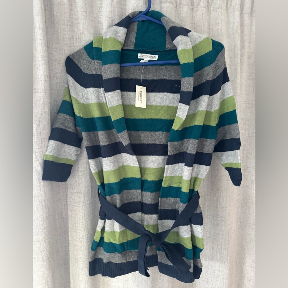 Aeropostale belted cardigan sweater. 3/4 sleeve NWT Women’s small.